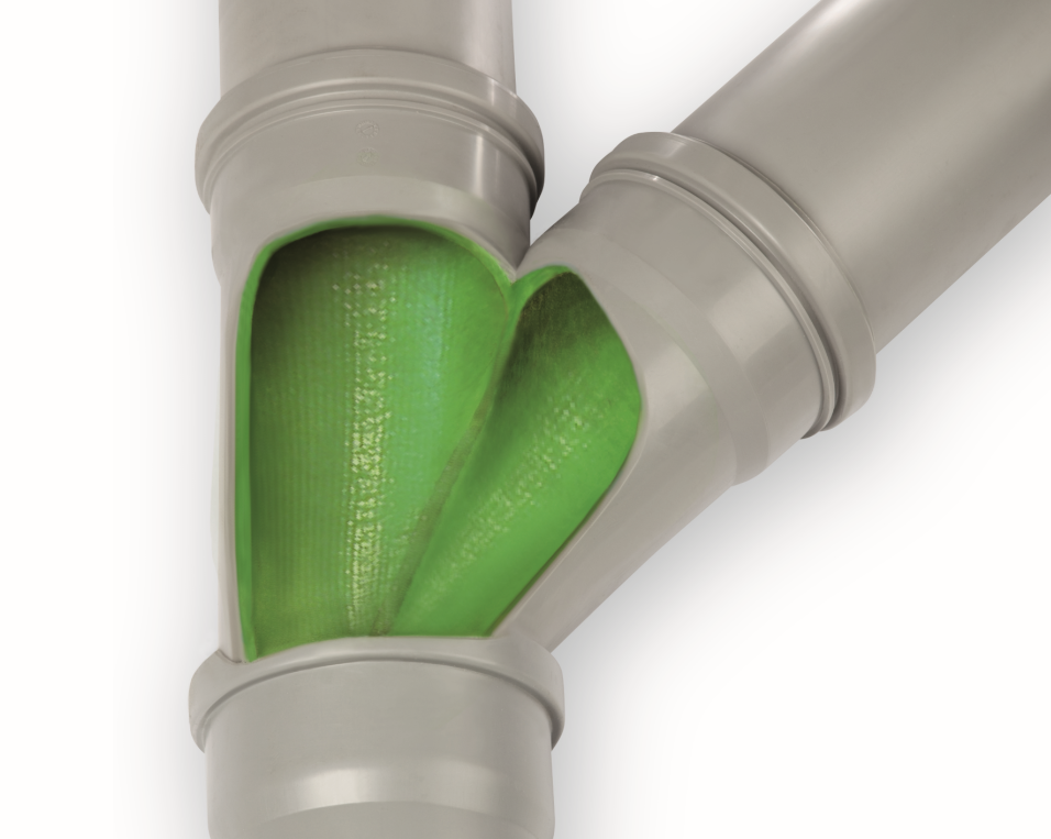 A junction repair in a damaged drainpipe using CIPP liner
